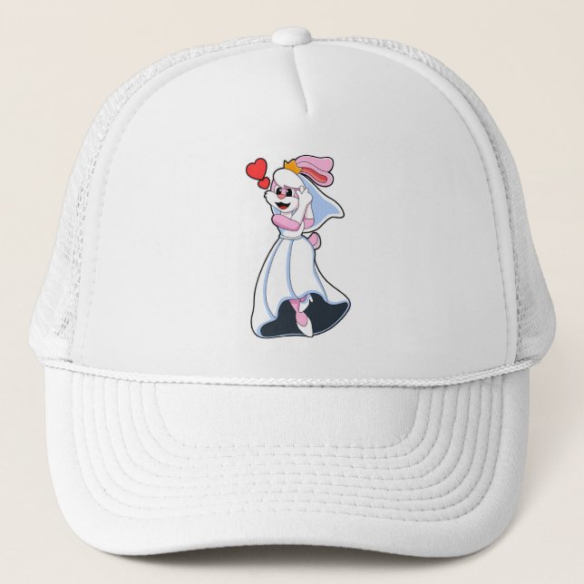 Bunny with Wedding dress & Crown Trucker Hat (Front)