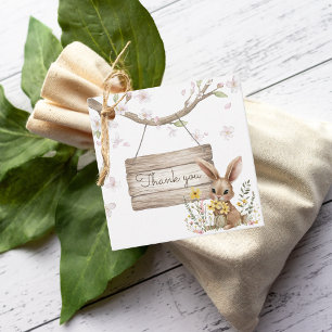 Bunny Wooden Sign Thank You Spring Baby Shower Favour Tags