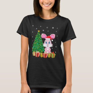 Bunny Xmas Tree Lighting Santa Hat Bunny Christmas T-Shirt
