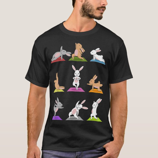 Bunny Yoga  Funny Rabbits In Yoga Poses Sports Tee (Front)