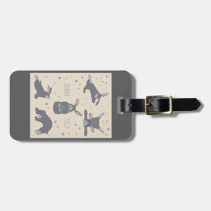 Bunny Yoga Poses Funny Rabbit Luggage Tag