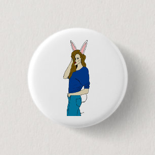 bunnygirl 3 cm round badge