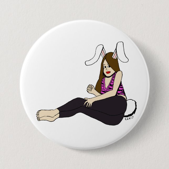 bunnygirl  7.5 cm round badge (Front)