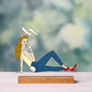 bunnygirl acrylic sign