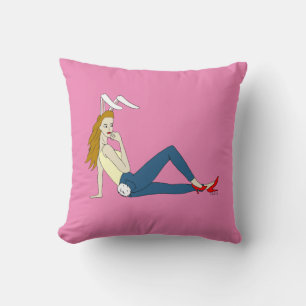 bunnygirl button cushion