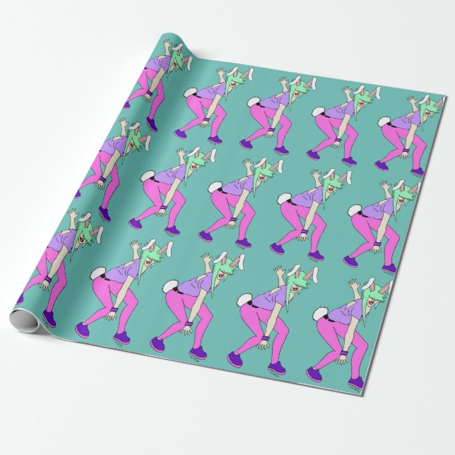 bunnygirl button wrapping paper (Unrolled)