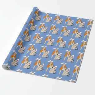 bunnygirl button wrapping paper