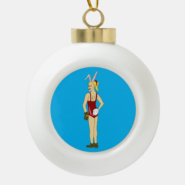 bunnygirl     ceramic ball christmas ornament (Front)
