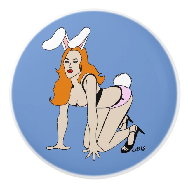 bunnygirl   ceramic knob (Front)