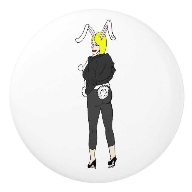 bunnygirl ceramic knob (Front)