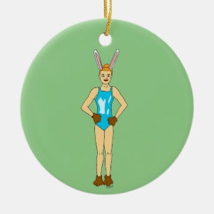 bunnygirl ceramic ornament