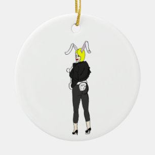 bunnygirl ceramic ornament
