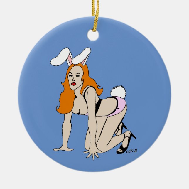 bunnygirl    ceramic ornament (Front)