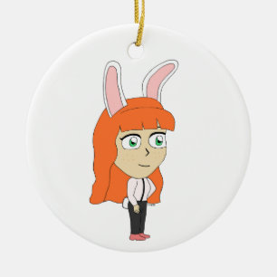 bunnygirl ceramic ornament