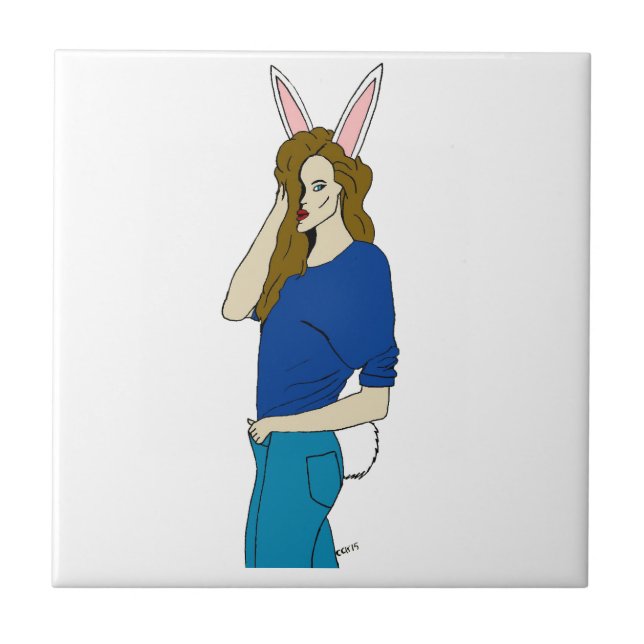 bunnygirl   ceramic tile (Front)