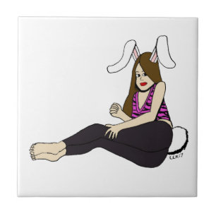 bunnygirl ceramic tile
