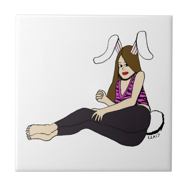 bunnygirl ceramic tile (Front)