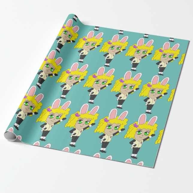 bunnygirl chibi wrapping paper (Unrolled)