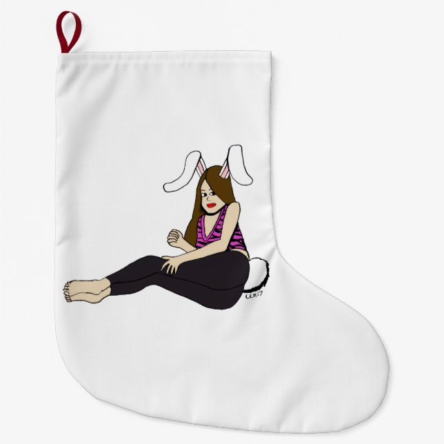 bunnygirl large christmas stocking (Front)