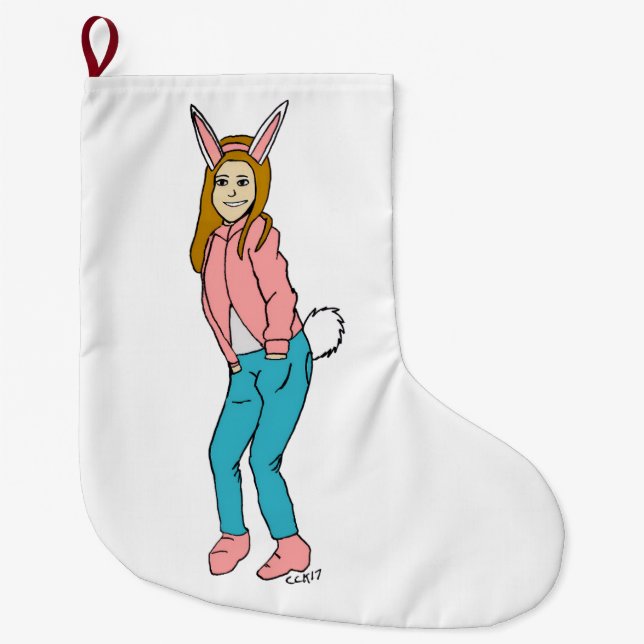 bunnygirl large christmas stocking (Front)
