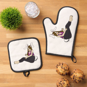 bunnygirl oven mitt & pot holder set