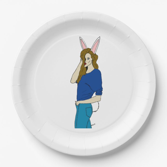 bunnygirl  paper plate (Front)