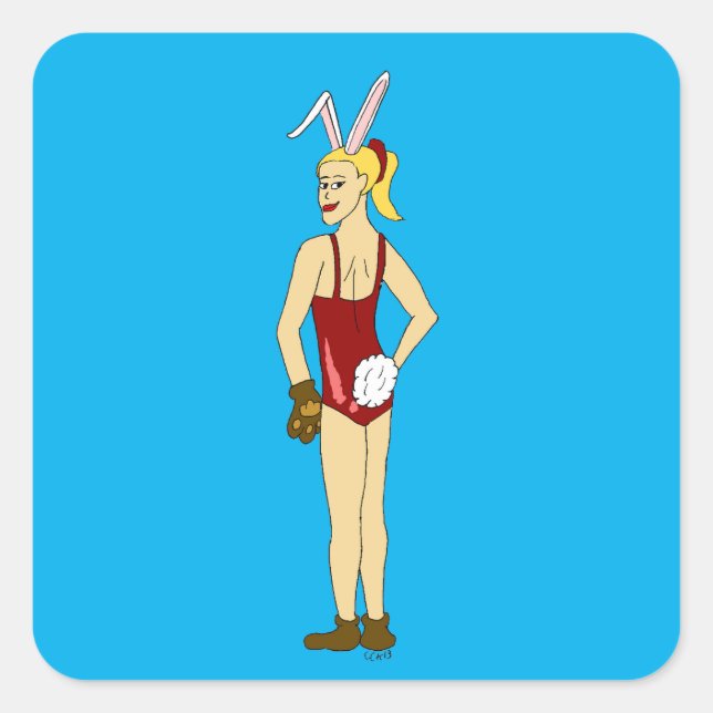 bunnygirl  square sticker (Front)