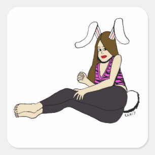 bunnygirl square sticker