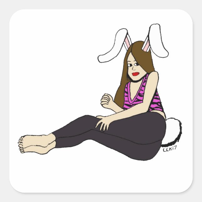 bunnygirl   square sticker (Front)
