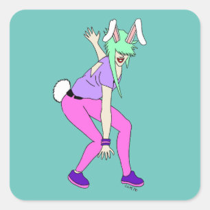 bunnygirl square sticker