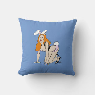 bunnygirl   throw pillow