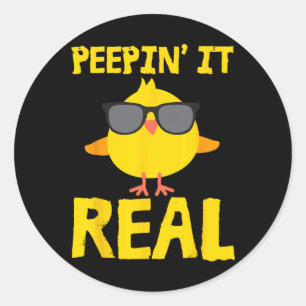 Bunnyin' It Real Funny Cool Chick Bunny Chickens E Classic Round Sticker