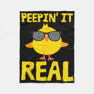 Bunnyin' It Real Funny Cool Chick Bunny Chickens E Fleece Blanket