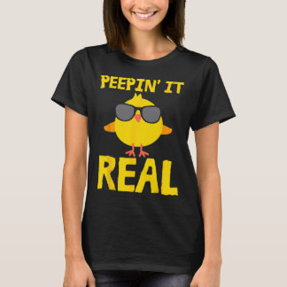 Bunnyin' It Real Funny Cool Chick Bunny Chickens E T-Shirt