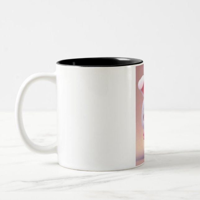 #BunnyMug #CuteCups #WhimsicalDrinkware Two-Tone Coffee Mug (Left)