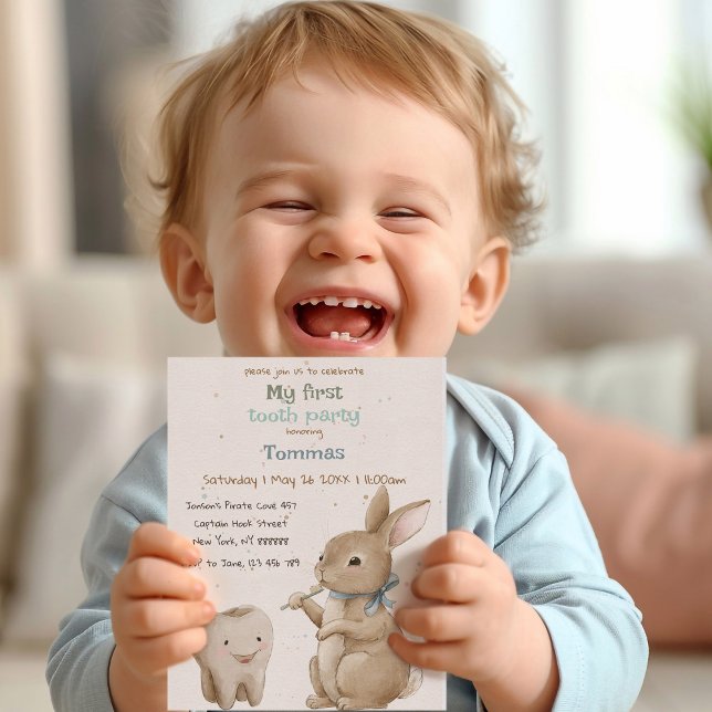 Bunny's boy First Tooth Party Invitation (Creator Uploaded)
