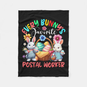 Bunny's Favorite Postal Worker Proud Job Team East Fleece Blanket