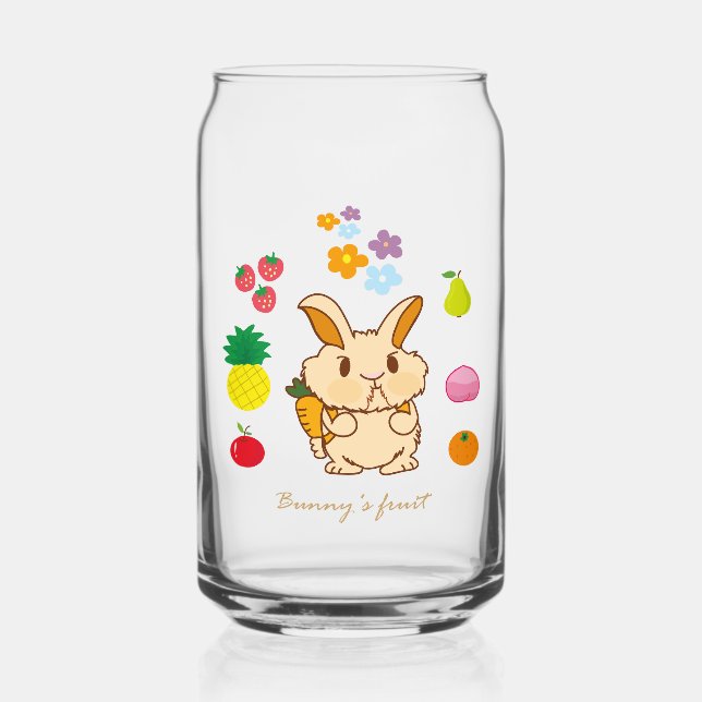 Bunny's fruit  can glass (Front)