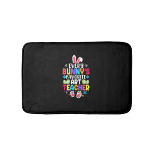 Bunny's Teacher Easter Themed Colourful Design Bath Mat