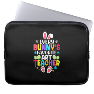 Bunny's Teacher Easter Themed Colourful Design Laptop Sleeve