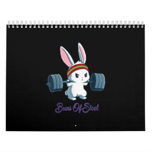 Buns of Ness Rabbit Bunny Lover Gym Workout Funny Calendar