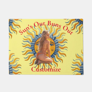 Buns Out Bikini Beach Girl Thunder_Cove Doormat