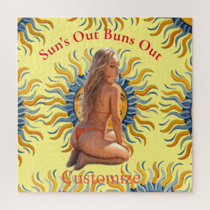 Buns Out Bikini Beach Girl Thunder_Cove  Jigsaw Puzzle