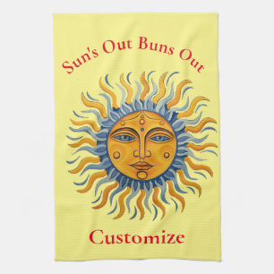 Buns Out Bikini Beach Girl Thunder_Cove  Tea Towel