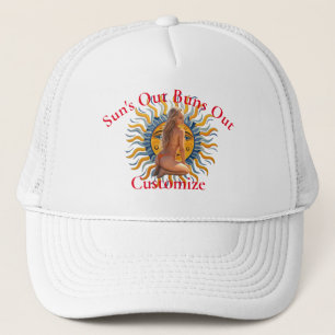 Buns Out Bikini Beach Girl Thunder_Cove Trucker Hat