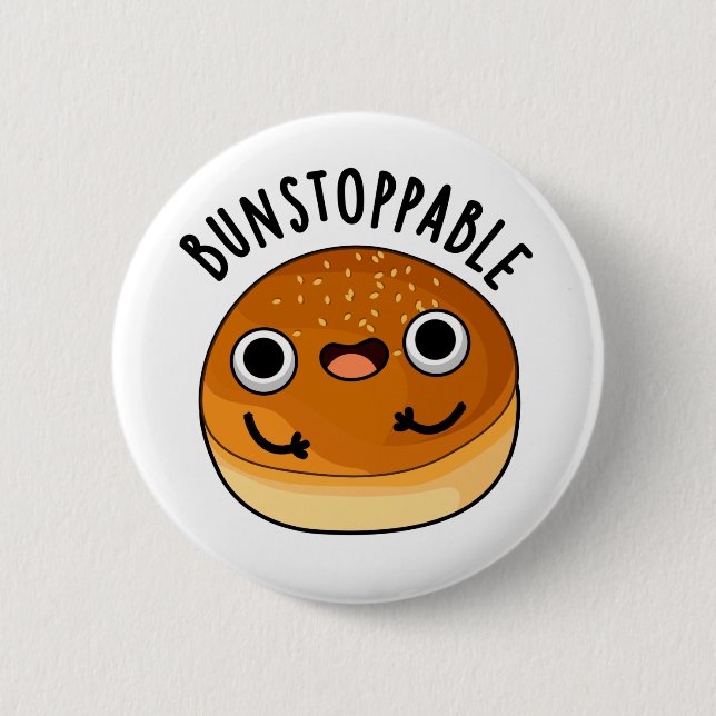 Bunstoppable Funny Bun Pun  6 Cm Round Badge (Front)