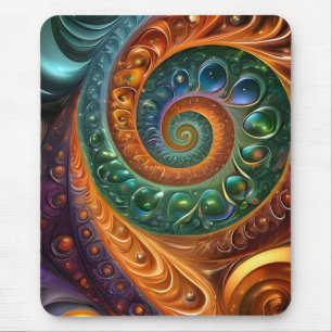 bunt und modern, design in Spiralenform Mouse Pad