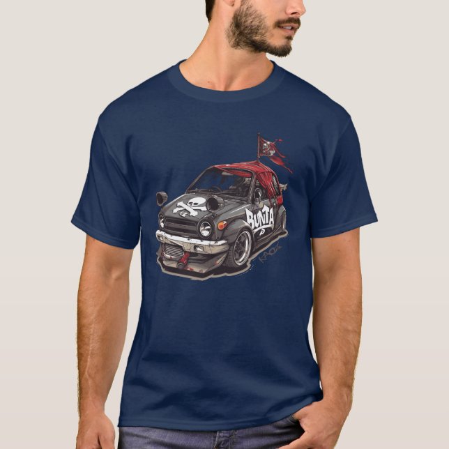 Bunta Fujiwara JDM Pirate Edition Race Kei Car ret T-Shirt (Front)