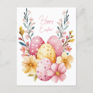 Bunte Aquarell Oster Postkarte mit Ostereiern Postcard