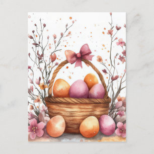 Bunte Aquarell Oster Postkarte mit Ostereiern Postcard